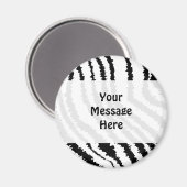Black Zebra Print Pattern. Magneet (Voorkant / Achterkant)