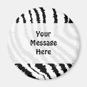 Black Zebra Print Pattern. Magneet (Voorkant)
