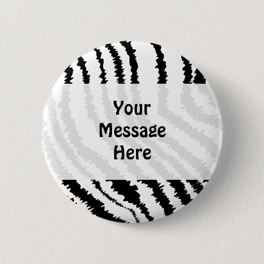 Black Zebra Print Pattern. Ronde Button 5,7 Cm (Voorkant)