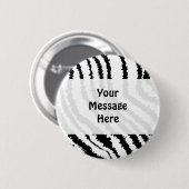 Black Zebra Print Pattern. Ronde Button 5,7 Cm (Voorkant /achterkant)