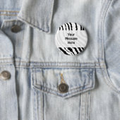 Black Zebra Print Pattern. Ronde Button 5,7 Cm (In situ)