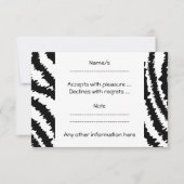 Black Zebra Print Pattern. RSVP Kaartje (Voorkant)