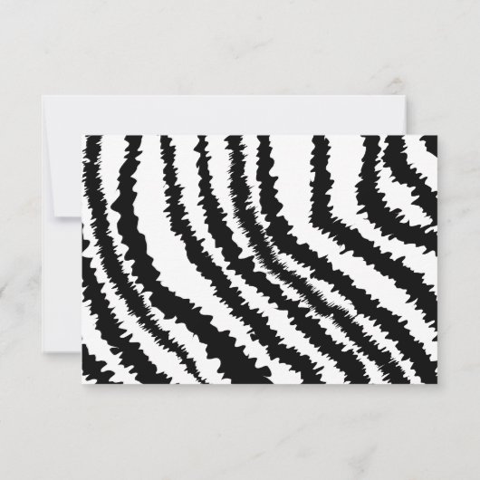 Black Zebra Print Pattern. RSVP Kaartje (Achterkant)