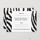 Black Zebra Print Pattern. RSVP Kaartje (Voorkant / Achterkant)