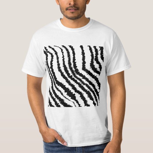 Black Zebra Print Pattern. T-shirt (Voorkant)