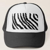 Black Zebra Print Pattern. Trucker Pet (Voorkant)