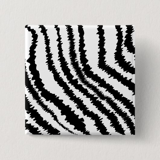 Black Zebra Print Pattern. Vierkante Button 5,1 Cm (Voorkant)