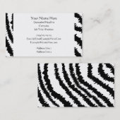 Black Zebra Print Pattern. Visitekaartje (Voorkant / Achterkant)