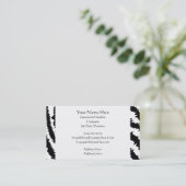 Black Zebra Print Pattern. Visitekaartje (Staand voorkant)