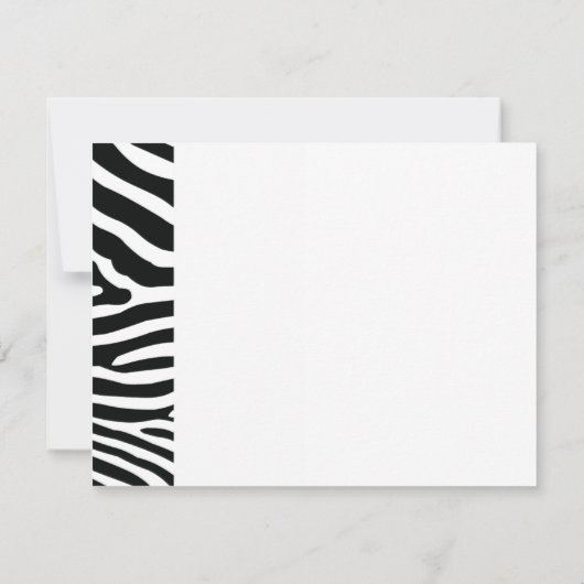 Black Zebra Print Response/Menu Card RSVP Kaartje (Achterkant)