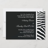 Black Zebra Print Wedding Uitnodiging (Voorkant)