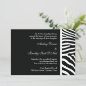 Black Zebra Print Wedding Uitnodiging (Staand voorkant)