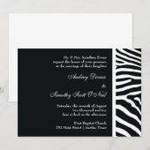 Black Zebra Print Wedding Uitnodiging (Voorkant / Achterkant)