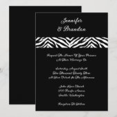 Black Zebra Print Wedding Uitnodiging (Voorkant / Achterkant)