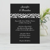 Black Zebra Print Wedding Uitnodiging (Staand voorkant)