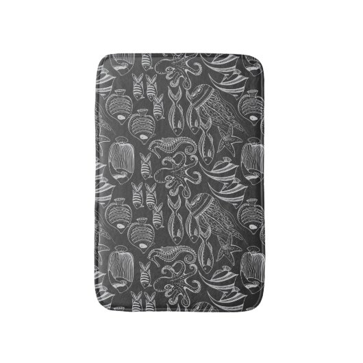 Black Zee Pattern Badmat (Voorkant Verticaal)