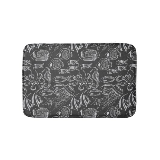 Black Zee Pattern Badmat (Voorkant)