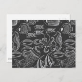 Black Zee Pattern Briefkaart (Voorkant / Achterkant)