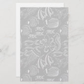 Black Zee Pattern Briefpapier (Voorkant / Achterkant)