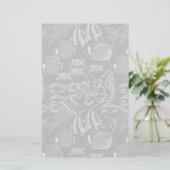 Black Zee Pattern Briefpapier (Staand voorkant)