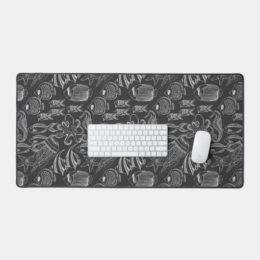 Black Zee Pattern Bureaumat (Keyboard & Muis)