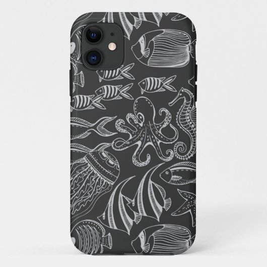 Black Zee Pattern Case-Mate iPhone Case (Achterkant)