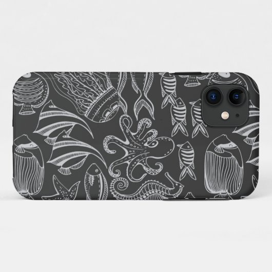 Black Zee Pattern Case-Mate iPhone Case (Achterkant (horizontaal))