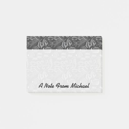 Black Zee Pattern | Jouw namen toevoegen Post-it® Notes (Voorkant)