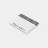 Black Zee Pattern | Jouw namen toevoegen Post-it® Notes (Schuin)