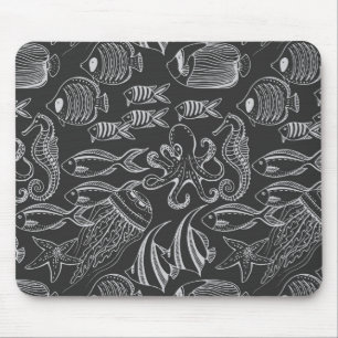 Black Zee Pattern Muismat