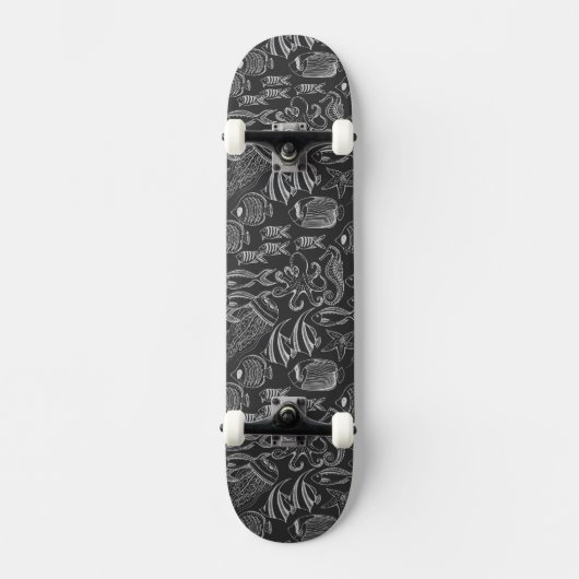 Black Zee Pattern Skateboard (Voorkant)