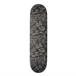 Black Zee Pattern Skateboard