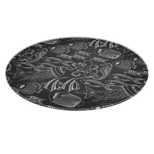 Black Zee Pattern Snijplank (Hoek)