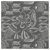 Black Zee Pattern Stof (Close Up)