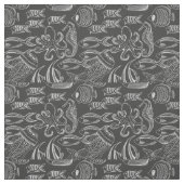 Black Zee Pattern Stof (Swatch)