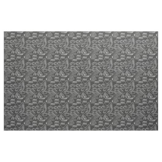 Black Zee Pattern Stof (Fat Quarter)