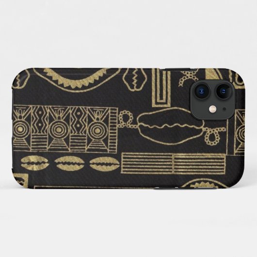 Black Zee Shell Mud Cloth iPhone Case (Achterkant (horizontaal))