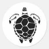 Black Zee Tortoise Shell Ronde Sticker (Voorkant)
