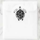 Black Zee Tortoise Shell Ronde Sticker (Tas)