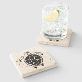 Black Zee Tortoise Shell Stenen Onderzetter (Zijkant)