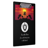 Black Zee Turtle Silhouette Diamond Monogram Klembord (Rechts)