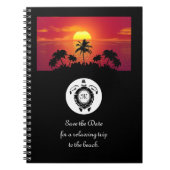 Black Zee Turtle Silhouette Diamond Monogram Notitieboek (Voorkant)