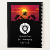 Black Zee Turtle Silhouette Diamond Monogram Planner (Achterkant)