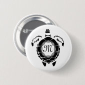 Black Zee Turtle Silhouette Gepersonaliseerd Monog Ronde Button 5,7 Cm (Voorkant /achterkant)