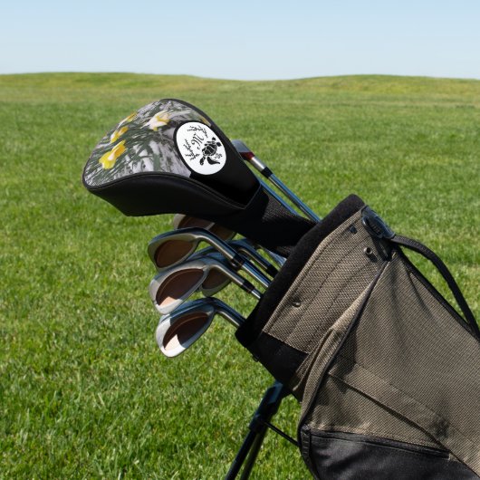 Black Zee Turtle Silhouette Monogram Foto Golfheadcover (Insitu)
