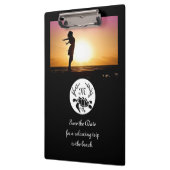 Black Zee Turtle Silhouette Monogram Foto Klembord (Links)