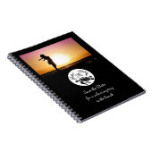 Black Zee Turtle Silhouette Monogram Foto Notitieboek (Rechterzijde)