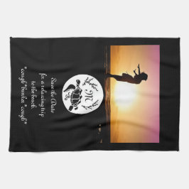 Black Zee Turtle Silhouette Monogram Foto Theedoek