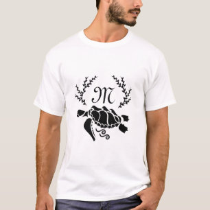 Black Zee Turtle Silhouette Side Uitzicht T-shirt