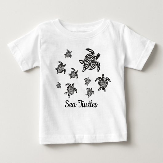 Black Zee Turtles Baby T-Shirt (Voorkant)